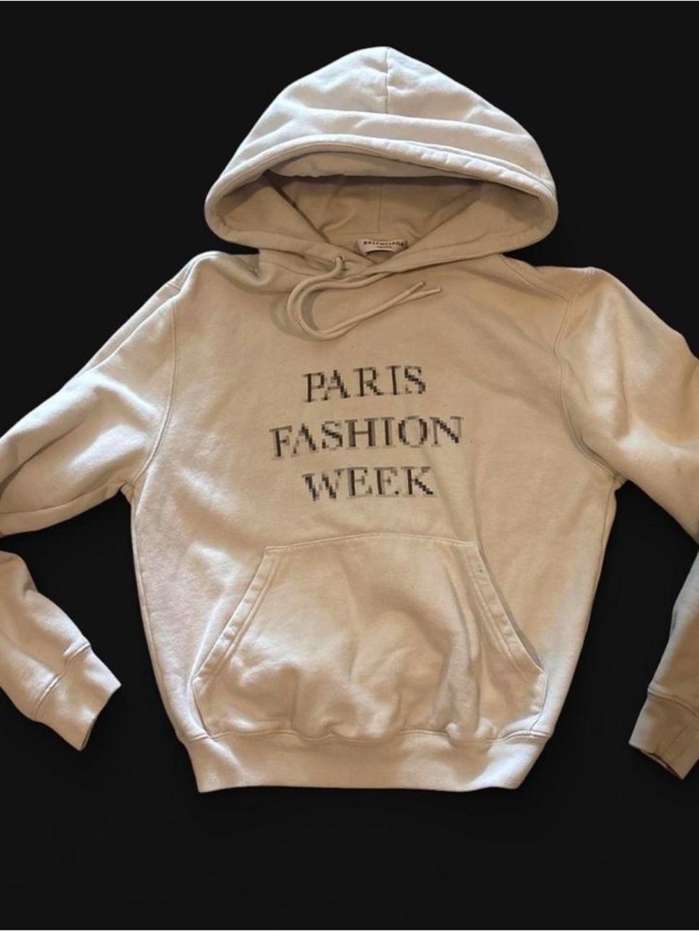 Balenciaga Paris Fashion Week Shrunken Hoodie Cement Color- Women's Sweater
